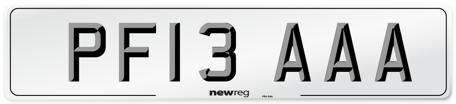 PF13 AAA Number Plate from New Reg